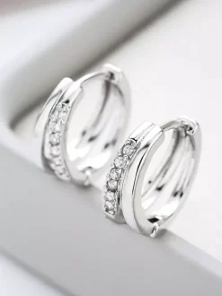 Boucles d'oreilles doubles en zircone pour femmes 2026