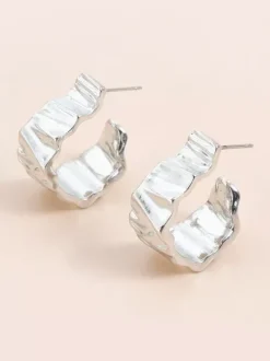 Boucles d'oreilles en métal doré pour adolescentes style européen décontracté bijoux métalliques