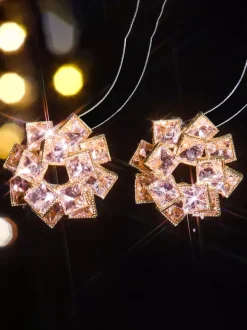Boucles d'oreilles en strass avec fleurs en verre coloré pour femmes 2026