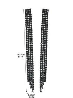 Boucles d'oreilles longues à pampilles et strass pour femmes 2026