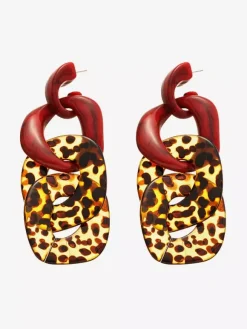 Boucles d'oreilles léopard pour adulte style européen décontracté forme géométrique irrégulière. Bijou de tous les jours.
