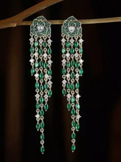 Boucles d'oreilles noires et rouges pour adultes style européen motif floral.