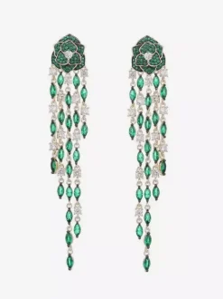 Boucles d'oreilles noires et rouges pour adultes style européen motif floral.