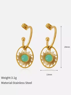 Boucles d'oreilles vertes pour adultes style européen décontracté au quotidien.