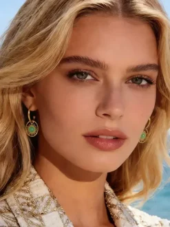 Boucles d'oreilles vertes pour adultes style européen décontracté au quotidien.