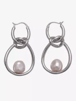 Boucles d'oreilles argentées pour adolescentes style géométrique irrégulier bijoux décontractés du quotidien