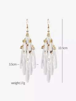 Boucles d'oreilles blanches pour adulte style baroque géométrique irrégulier bijoux décontractés au quotidien