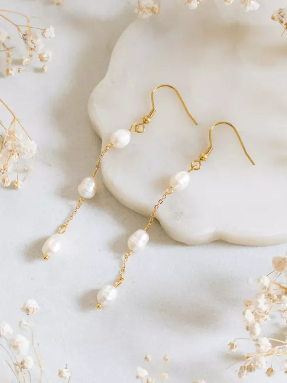 Boucles d'oreilles de mariage Bijoux de mariée percés en métal pour mariée