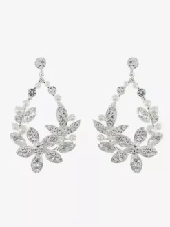 Boucles d'oreilles de mariage en strass et métal percé bijoux de mariée