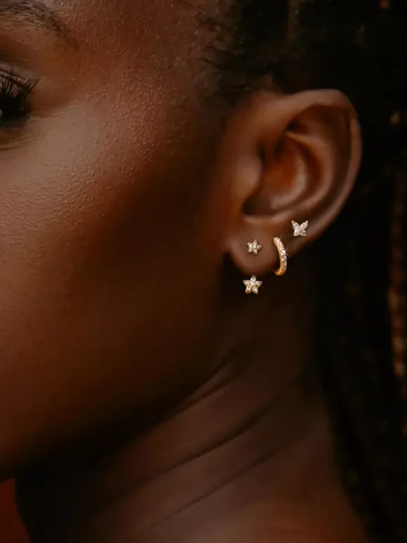 Boucles d'oreilles de mariée en strass et métal percé Bijoux de mariée