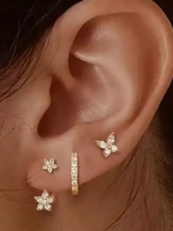 Boucles d'oreilles de mariée en strass et métal percé Bijoux de mariée