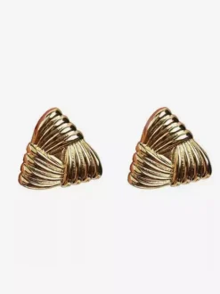 Boucles d'oreilles dorées pour adulte style vintage géométrique triangle pour tous les jours. Bijou