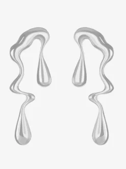 Boucles d'oreilles en métal liquide boucles d'oreilles abstraites irrégulières modernes et avant-gardistes