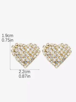 Boucles d'oreilles en strass en forme de c艙ur pour femmes 2026