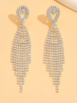 Boucles d'oreilles à pampilles en strass brillants pour femmes 2026