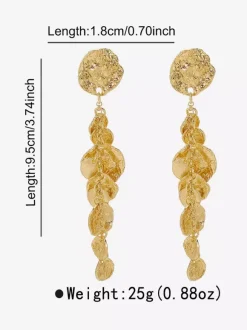 Boucles d'oreilles pendantes longues en métal pour femmes 2026