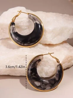 Boucles d'oreilles roses pour adulte style classique géométrique décontracté au quotidien. Bijoux géométriques.
