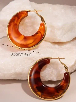 Boucles d'oreilles roses pour adulte style classique géométrique décontracté au quotidien. Bijoux géométriques.