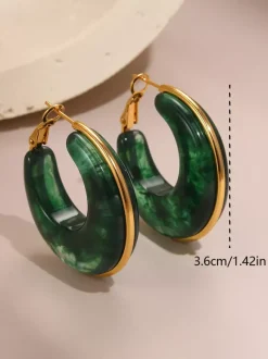 Boucles d'oreilles roses pour adulte style classique géométrique décontracté au quotidien. Bijoux géométriques.