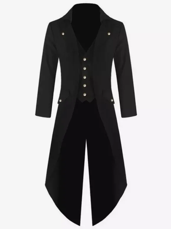 Bouton Vintage Aristocrat Bouton Décor Noir Costumes Retro Pour Homme Déguisements Halloween