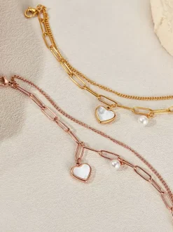 Bracelet en perles d'huîtres en forme de c艙ur pour femme 2026
