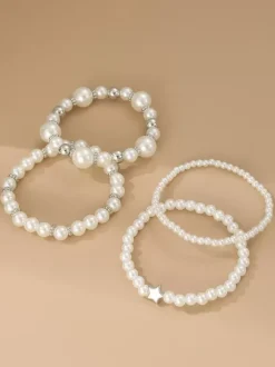 Bracelet Perle Harmonieusement Varié Perles Étoiles 4PCS Bracelets