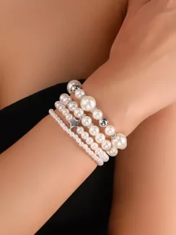 Bracelet Perle Harmonieusement Varié Perles Étoiles 4PCS Bracelets