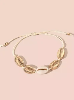 Bracelet Pour Femme Blond Crochet Shell Non Pierre Rectangulaire Mariner Chaîne Tricot Bracelets