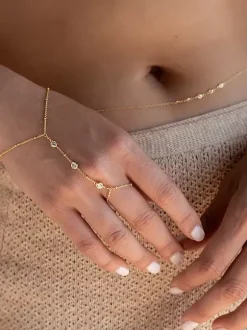 Bracelet Strass Minuscules Détails Perlés Bracelet Tendance Chic