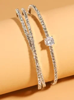 Bracelet argenté strass