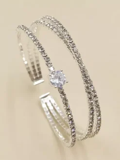 Bracelet argenté strass