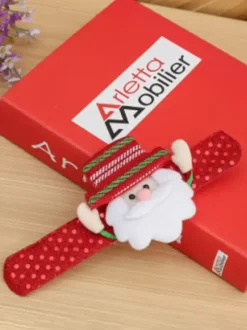 Bracelet à Claquer Bande de Slap Enfant Fille Garçon Jouets de Noël Renne Lumière