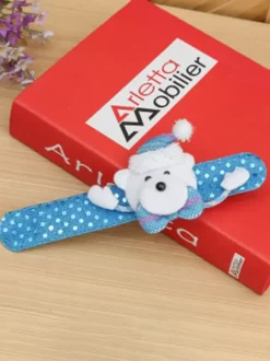 Bracelet à Claquer Bande de Slap Enfant Fille Garçon Jouets de Noël Renne Lumière