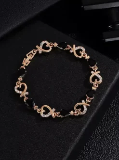 Bracelet en cristal en forme de c艙ur pour femme 2026