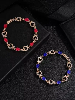 Bracelet en cristal en forme de c艙ur pour femme 2026