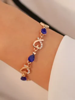 Bracelet en cristal en forme de c艙ur pour femme 2026