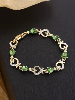Bracelet en cristal en forme de c艙ur pour femme 2026
