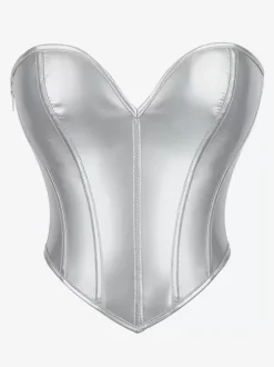 Bustier argenté à lacets pour intérieur chic