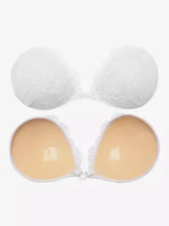 Cache-tétons adhésifs invisibles en dentelle florale bleue dos nu soutien-gorge push-up collant