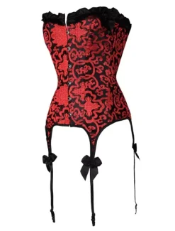 Cadeau Saint Valentin Corset Femmes 2026 Rouge Retro Taille Entraîneur