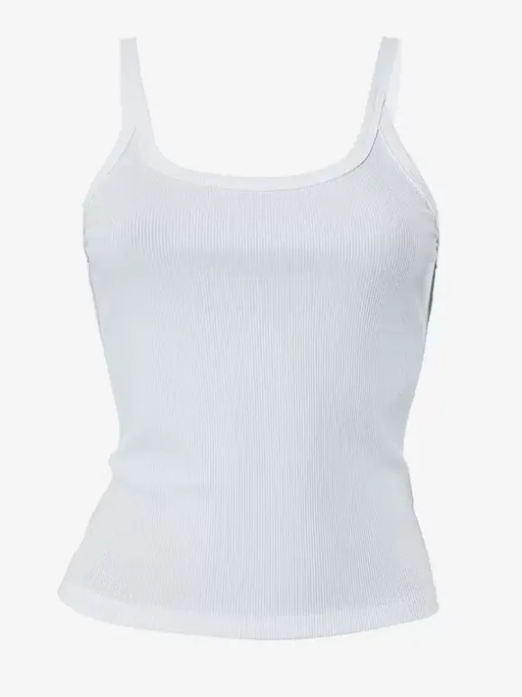 Camisole Simple De Cow-boy Blanche À Col En U Pour Femme