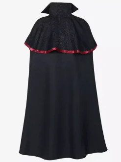 Cape en polyester sans manches en jacquard noir vintage avec chaînes vintage costumes rétro pour homme