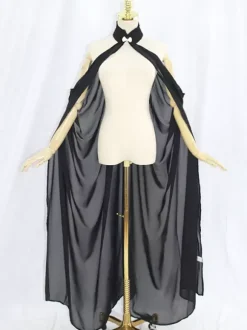 Cape pour femme cape steampunk col en plumes cape de sorcière cape de mariage solide en mousseline de soie voile de mariée cape longue dos nu