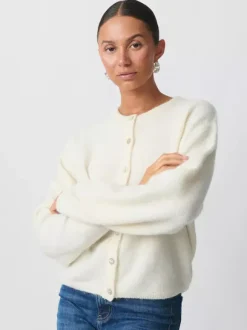 Cardigan basique en tricot à col ras du cou pour femme 2026