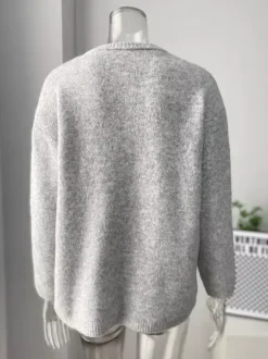 Cardigan basique en tricot à col ras du cou pour femme 2026