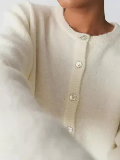 Cardigan basique en tricot à col ras du cou pour femme 2026