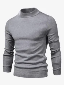 Cardigan Homme Pull Homme Tricot Col Montant Automne Bordeaux Abricot