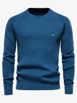 Cardigan Homme Pull Homme Maille Col Rond Automne Gris Bleu