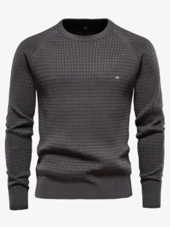 Cardigan Homme Pull Homme Maille Col Rond Automne Gris Bleu