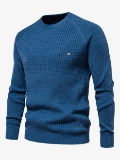 Cardigan Homme Pull Homme Maille Col Rond Automne Gris Bleu